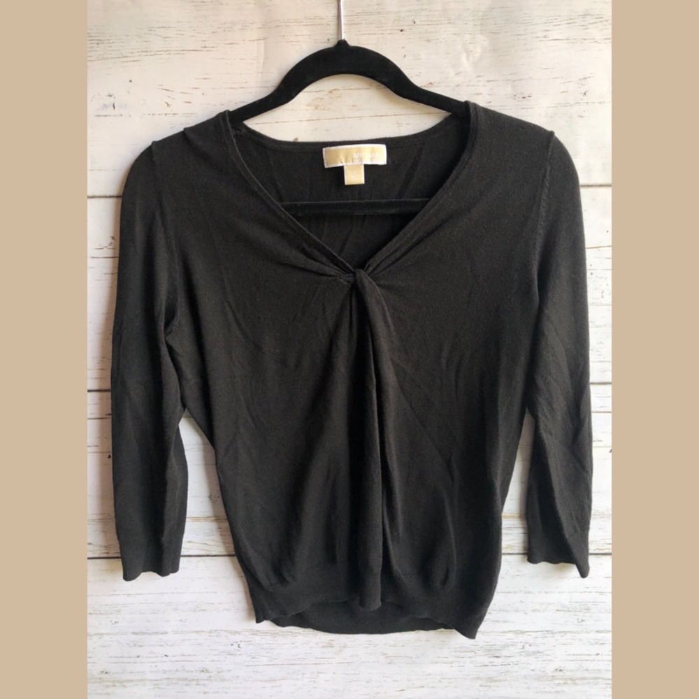 Michael Kors Black 3/4 sleeve top size small